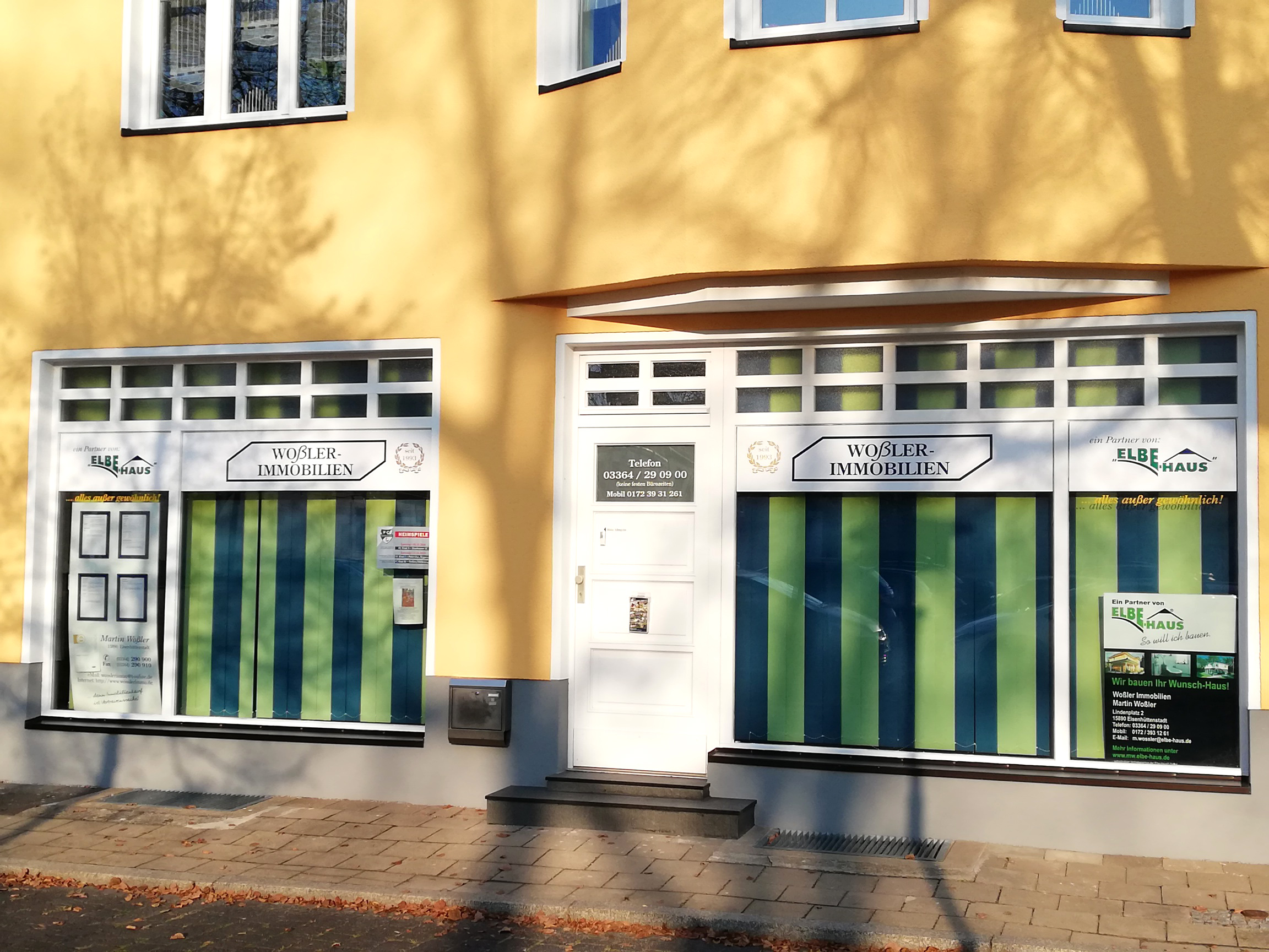 Das Büro von Woßler Immobilien am Lindenplatz in Eisenhüttenstadt